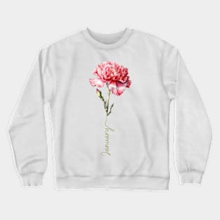 Carnation - January Birth Month Flower Crewneck Sweatshirt